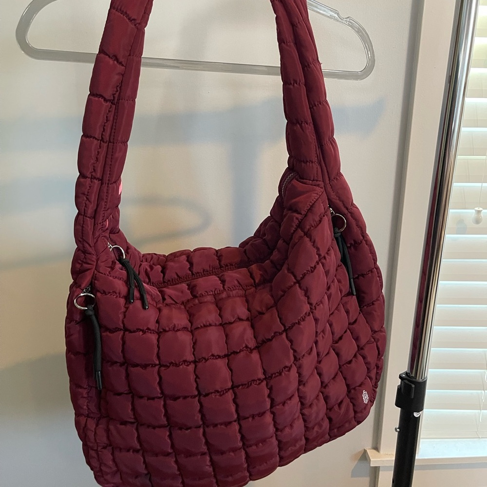 Free People Movement Burgundy Quilted Carryall bag